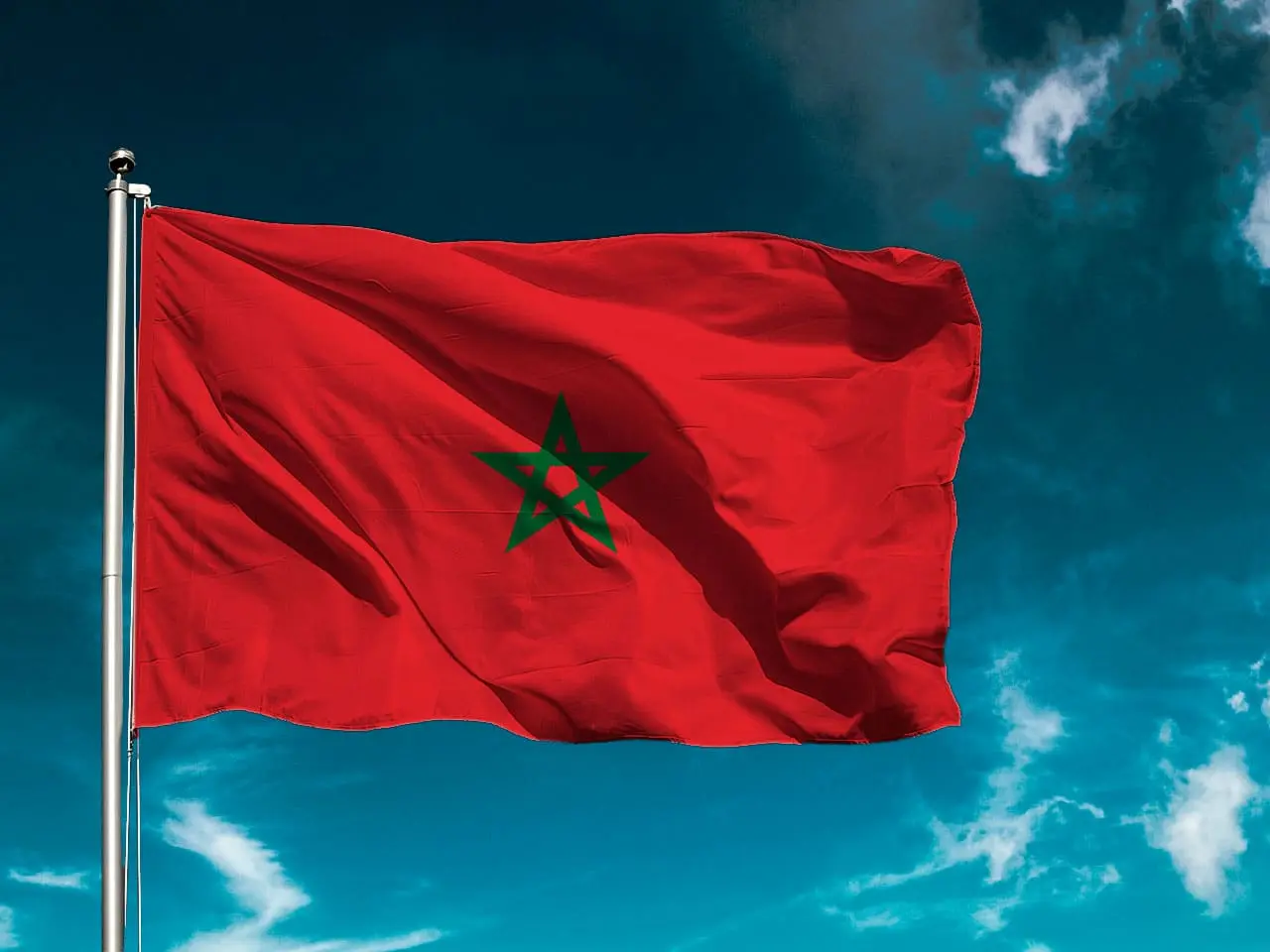 Moroccan flags representing Morocco culture and national identity